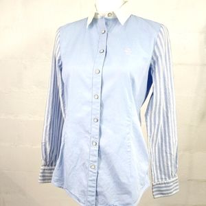Brooks Brothers Light Blue Striped Women's Top